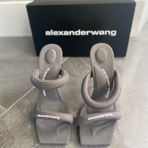 Alexander Wang Julie Tubular Webbing Heels - Dark Grey - SIZE 38